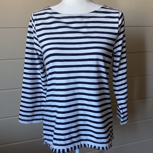 J. Crew Boatneck Striped Tee Size Small - Picture 4 of 12